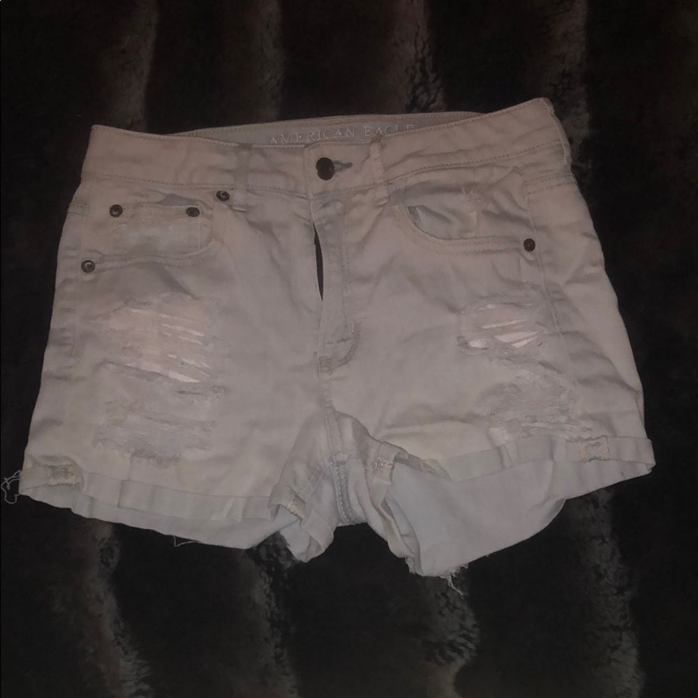 American Eagle ripped blue jean shorts